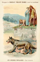 Die Wölfin, die Romulus und Remus säugt